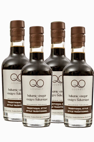 QO Traditional Style Aged Thick Balsamic Vinegar of Modena (Set of 4)